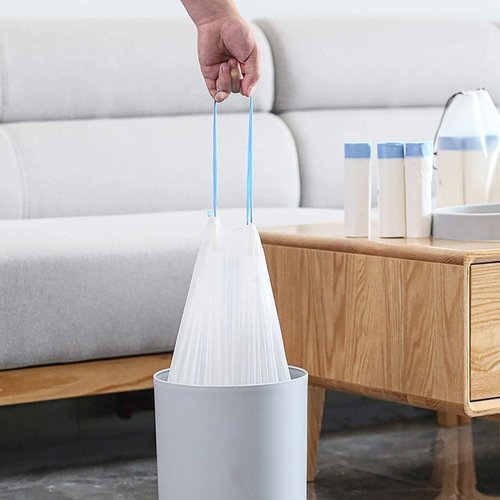 Charmount 4 Gallon Trash Bags - Drawstring Small Trash Bags for Home & Office | 60 Count, Easy to Separate
