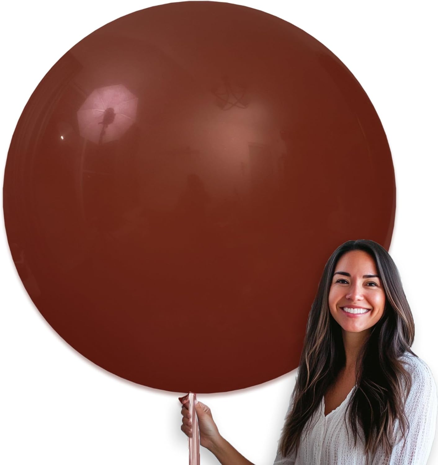 PartyWoo Dark Brown Balloons - 36 Inch Boho Neutral Latex Helium Balloons for Celebrations | 4pcs