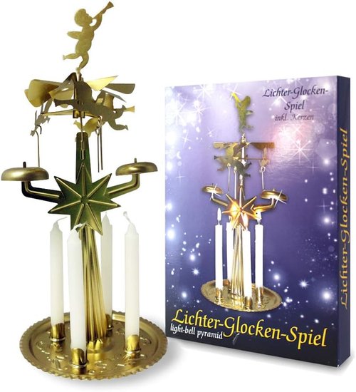 Idena Glockenspiel Lights - 4 Candle Musical Decoration | Charming Home Accent