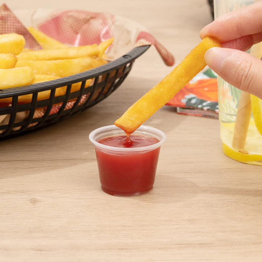 Restaurantware RW Base 1 Ounce Sauce Cups 2000 Microwave-Safe Condiment Cups - Crack-Resistant Disposable Clear Plastic Portion Cups For Samples Sauces Or Toppings Lids Sold Separately