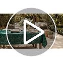 Horaldaily Green Tablecloth with Golden Sequin 60x84 Rectangular