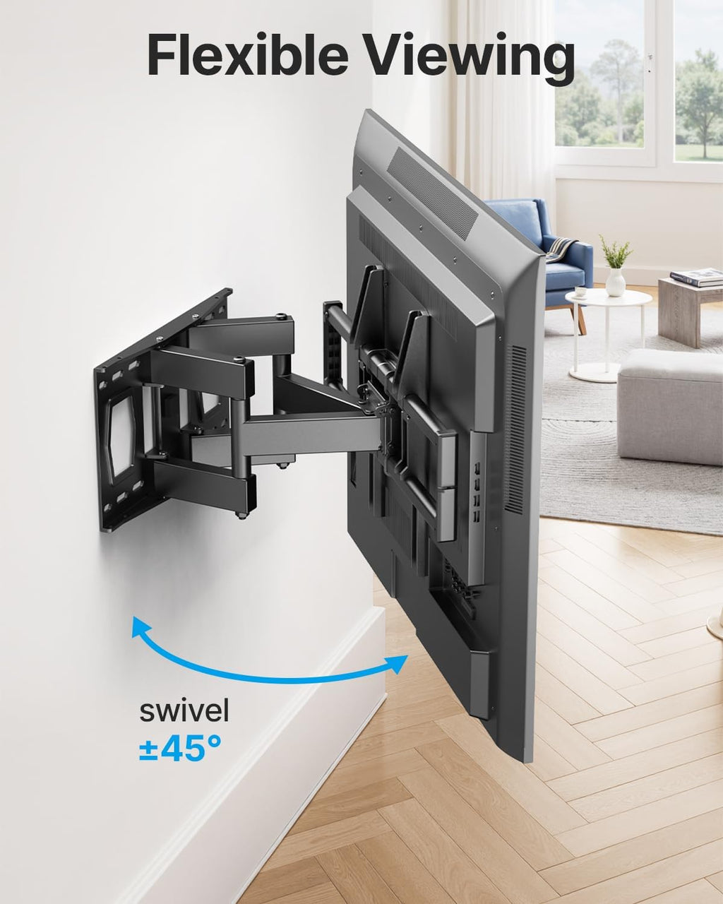 USX STAR Full Motion TV Wall Mount - Fits 37-85 Inch TVs Up to 132lbs | Swivel & Tilt Articulating Bracket
