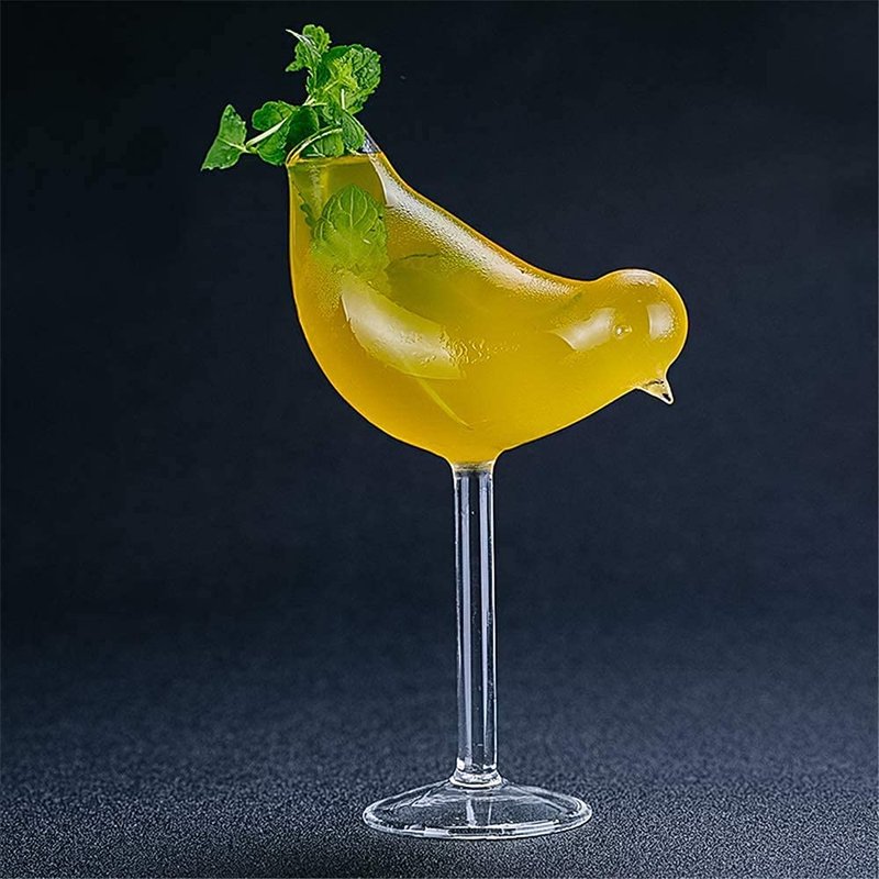 Cocktail Glass - Creative Bird Design Cocktail Glass, 150ml Individuality Glass Goblet (4)