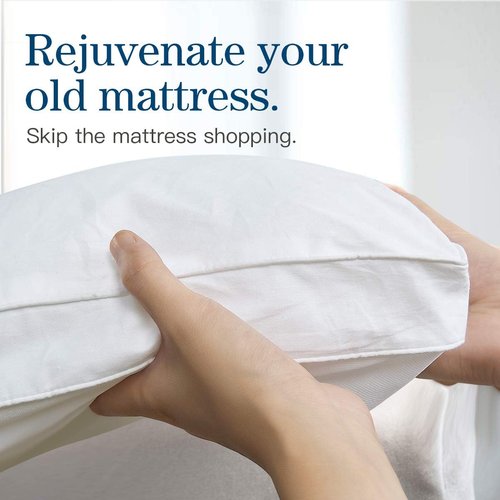 COONP Queen Mattress Topper - Extra Thick Cooling Pillowtop Pad with Deep Pocket Cotton Cover