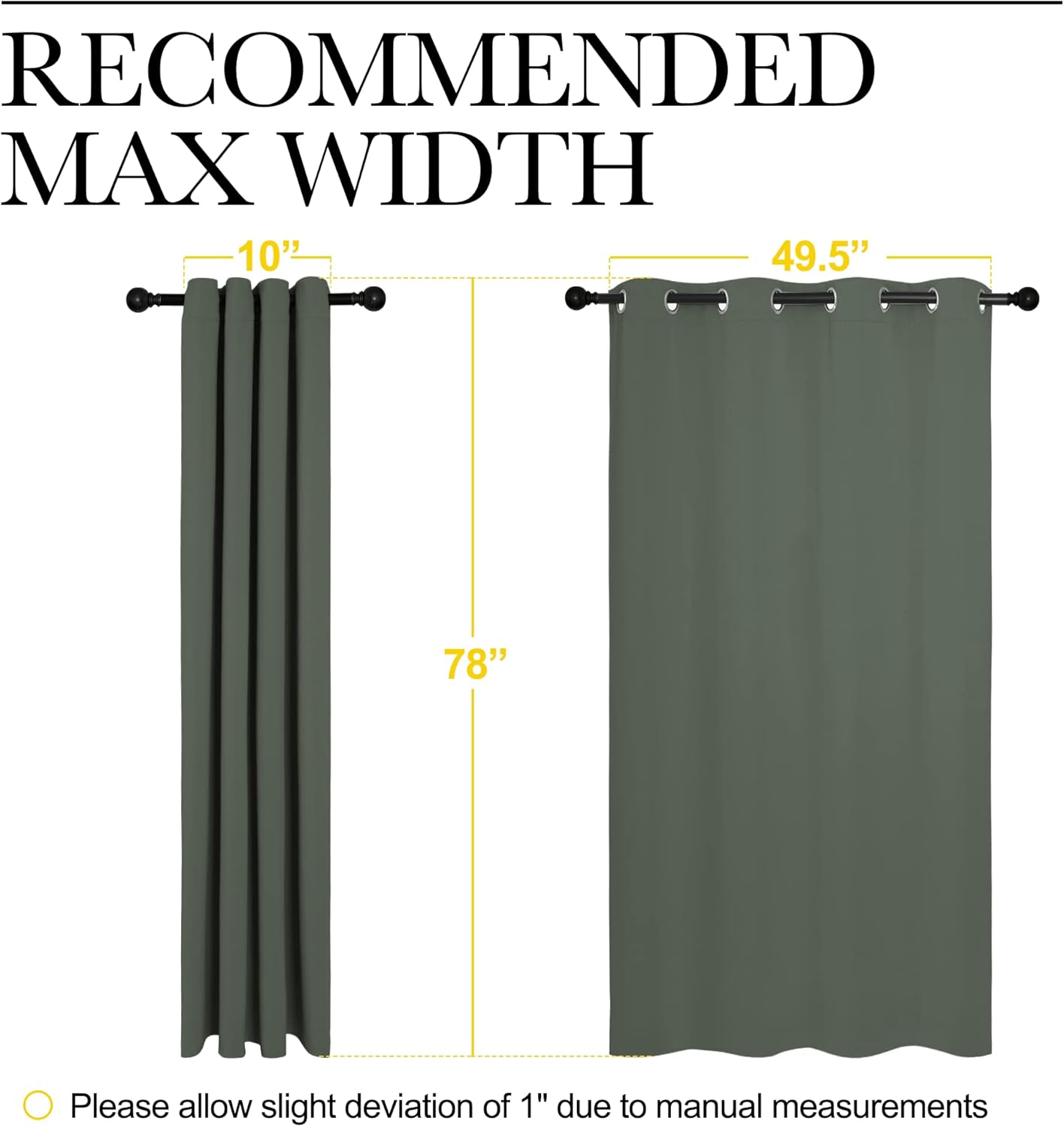 NICETOWN Blackout Curtain Panel - Thermal Insulated Grommet Drapes for Living Room | 55 x 78-Inch, Dark Mallard (1 Pair)