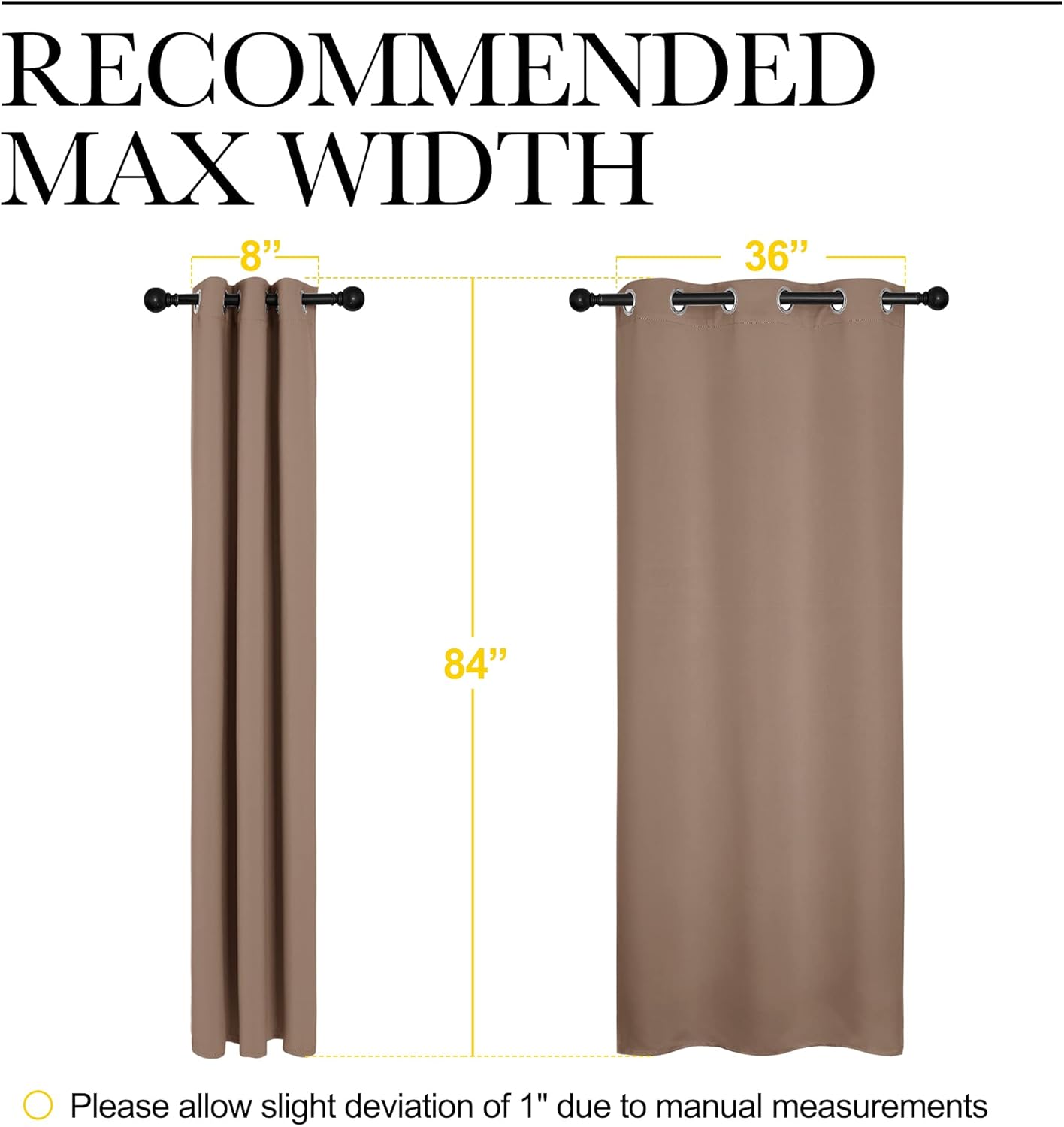 NICETOWN Blackout Curtains - Thermal Insulated Grommet Drapes for Bedroom | 42x84 Inch, Cappuccino