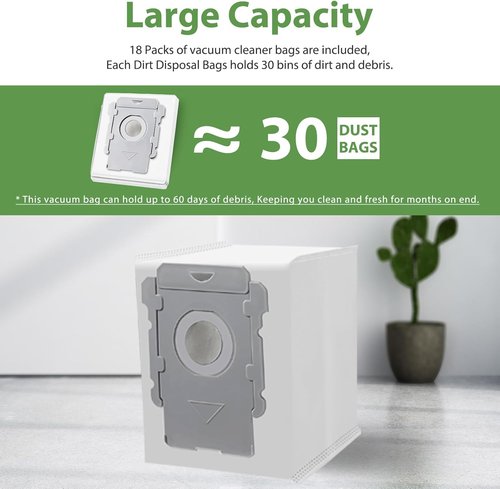 iRobot 18-Pack Vacuum Bags | Compatible with Roomba i7, i8, j7, s9 & All Clean Base
