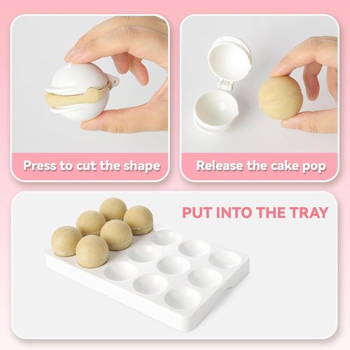 MITCHENIFY Cake Pop Mold Set - Round Sphere Press with Tray for Easy Home Baking | Perfect for Parties & Weddings
