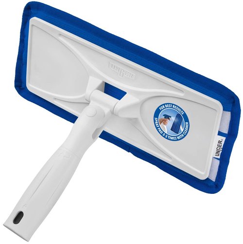 Unger SpeedClean Indoor Window Cleaner, Household Cleaning Supplies, Works with Glass and Natural Cleaners and Solutions, Attracts Dust and Dirt, Reusable Microfiber Pad