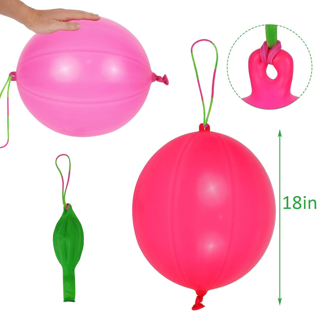 Neon Punch Balloons - Heavy Duty Party Favors for Kids | 40-Pack Easter Basket Stuffers & Sensory Toys