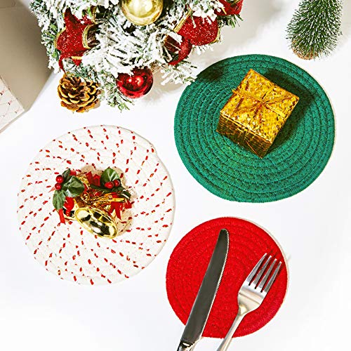 Patelai 6-Piece Cotton Trivet Set, 7in & 4.7in Hot Pot Holders & Coasters