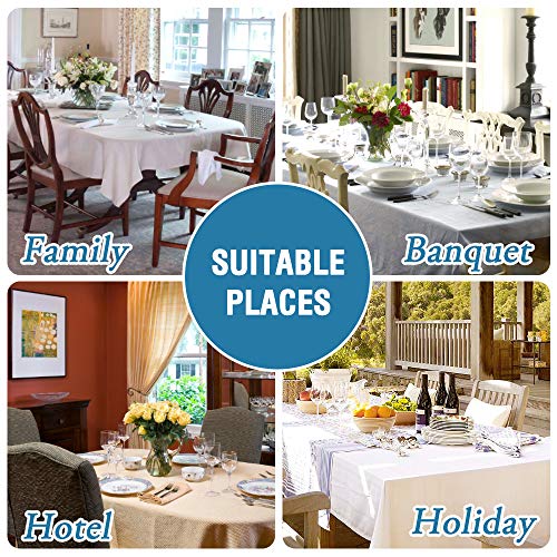 H.VERSAILTEX Linen Textured Table Cloths 60 x 120 Inch Premium Solid Tablecloth Spill-Proof Waterproof Table Cover for Dining Buffet Feature Extra Soft and Thick Fabric Wrinkle Free, Taupe