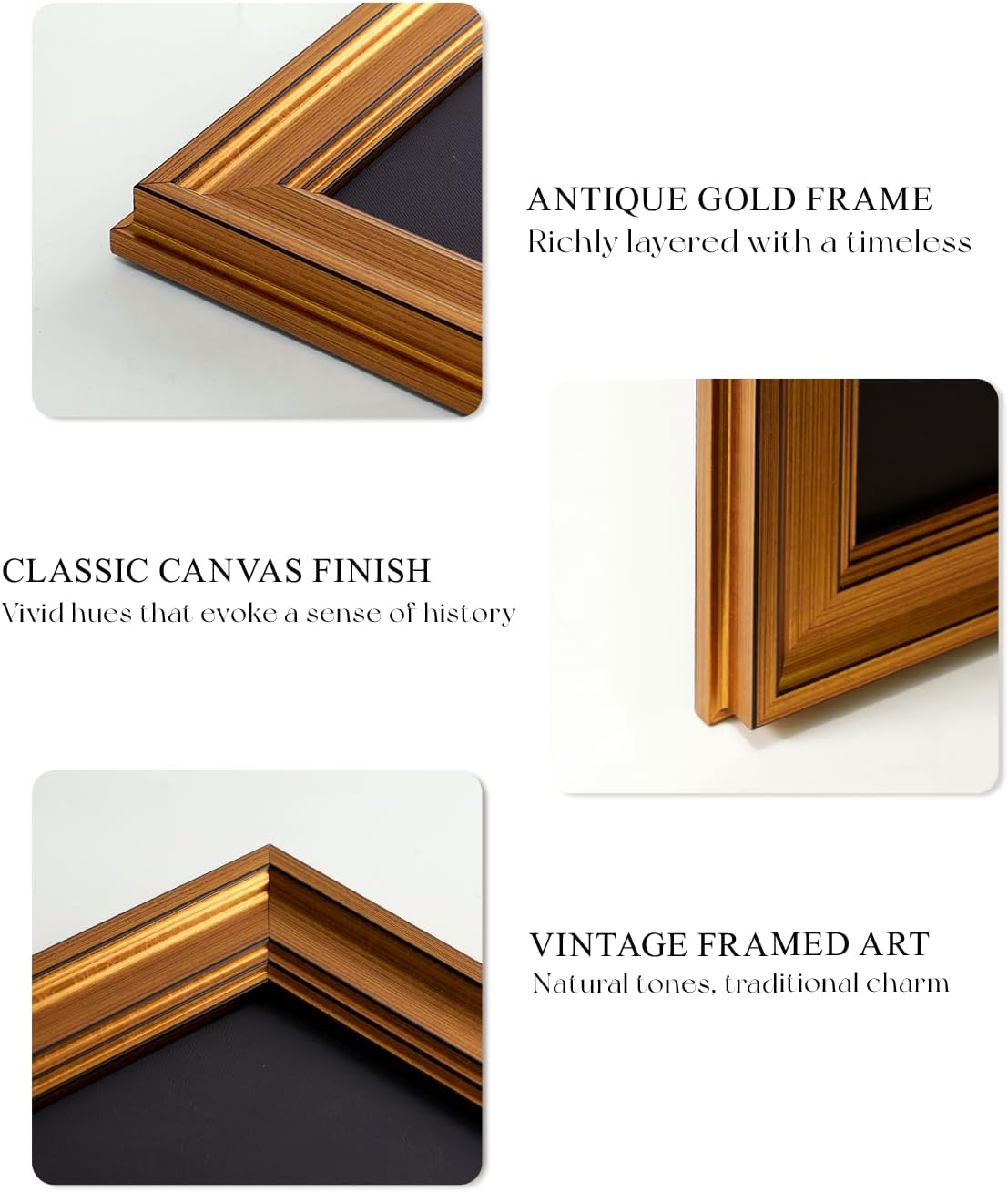 VIYYIEA Vintage Gold Framed Canvas Prints - Rustic Still Life Orange Art for Kitchen & Dining Room | 12x16 Inch