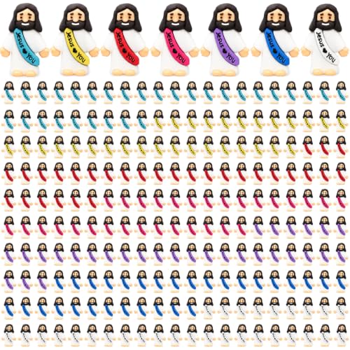 Mini Jesus Figurines 210 Pack - Tiny Silicone Figures for Easter Egg Stuffers