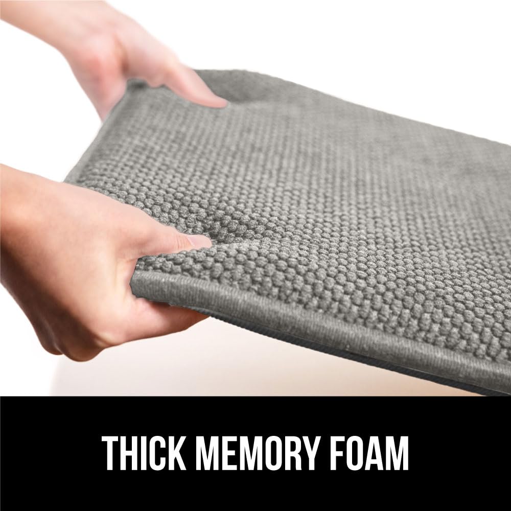 GORILLA GRIP Chair Cushions, Set of 8, 16x16, Memory Foam Pads for Dining Room, Kitchen Table, Office Desk, Rocking Chairs, Stay in Place Backing, Comfortable Microfiber Seat Cover Pad Cushion, Grey