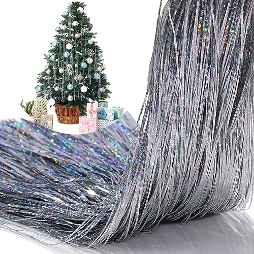 Lyrow Laser Silver 6000 Tinsel Icicles for Christmas Tree & Holiday Decor - 6 Packs