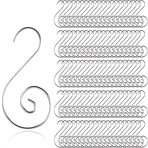 Metal Christmas Ornament Hooks - 45mm S-Shaped Hangers (100 Pack)