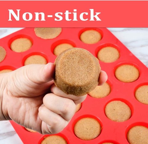 CAKETIME Silicone Muffin Pan - Mini 24-Cup Nonstick Baking Mold | Food Grade Silicone, 1 Pack