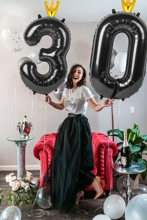 Black Number Balloon - 40 Inch 0 Balloon for Birthday Decorations | Elegant Party Supplies for All Ages
