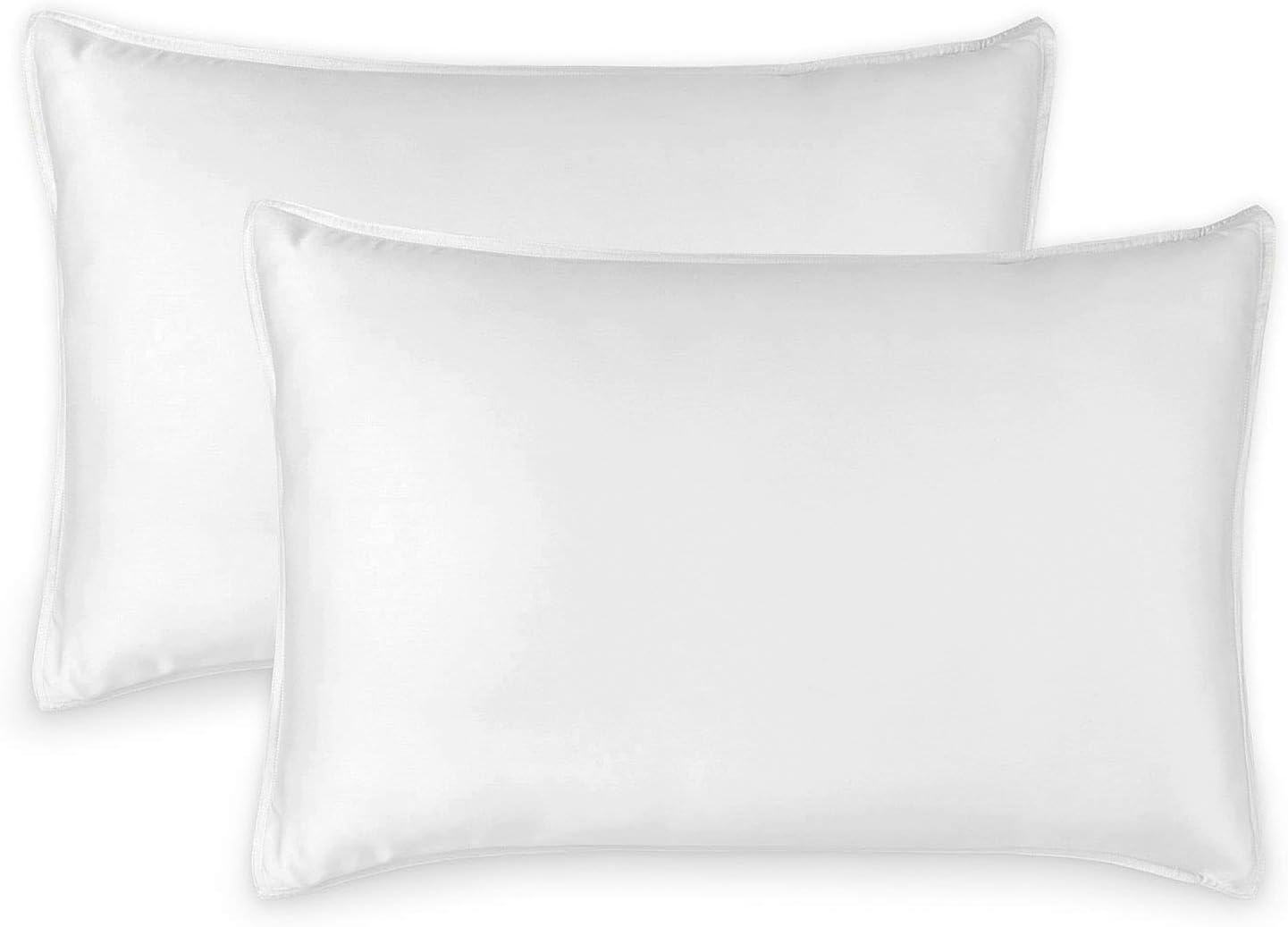 Pure Bamboo Queen Pillowcases - 100% Organic Viscose, Luxuriously Soft & Cooling, White (Set of 2)
