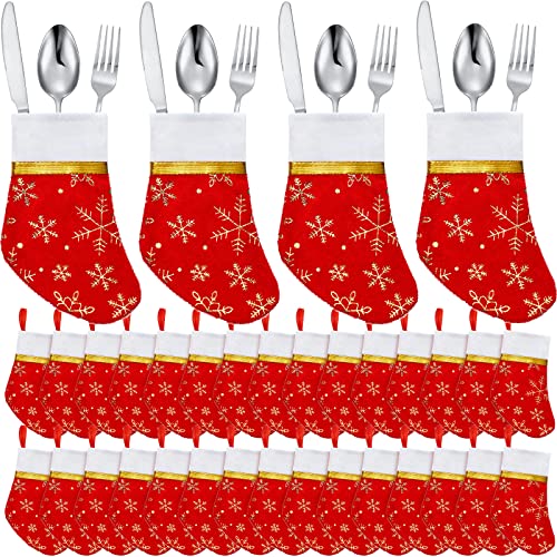 Patelai Embroidery Style 30 Pcs Mini Christmas Stockings 5.5 Inch