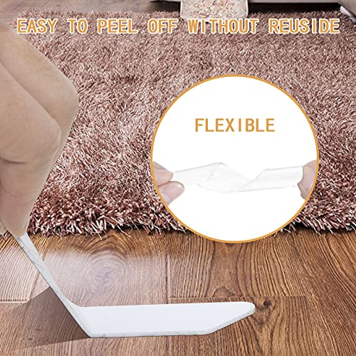 16 Pcs Non-Slip Rug Tape, Washable Dual-Sided Rug Stoppers for Floors