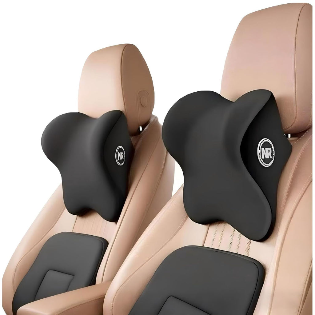 Nastravail 2 Pack Car Headrest Pillow for Neck Support, Soft Car Neck Pillow for Driving with Adjustable Strap and Removable Cover, Universal Fit Headrest Car Pillow