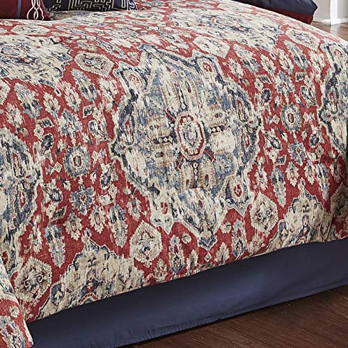 Sadler 10-Piece King Size Comforter Bedding Set - Red & Gray