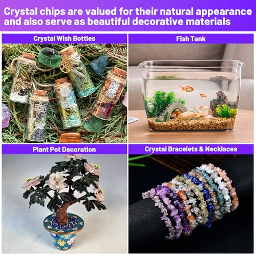 Natural Amethyst Crystal Chips - 1.1lb Bulk Tumbled Gemstones for Crafts & Decor