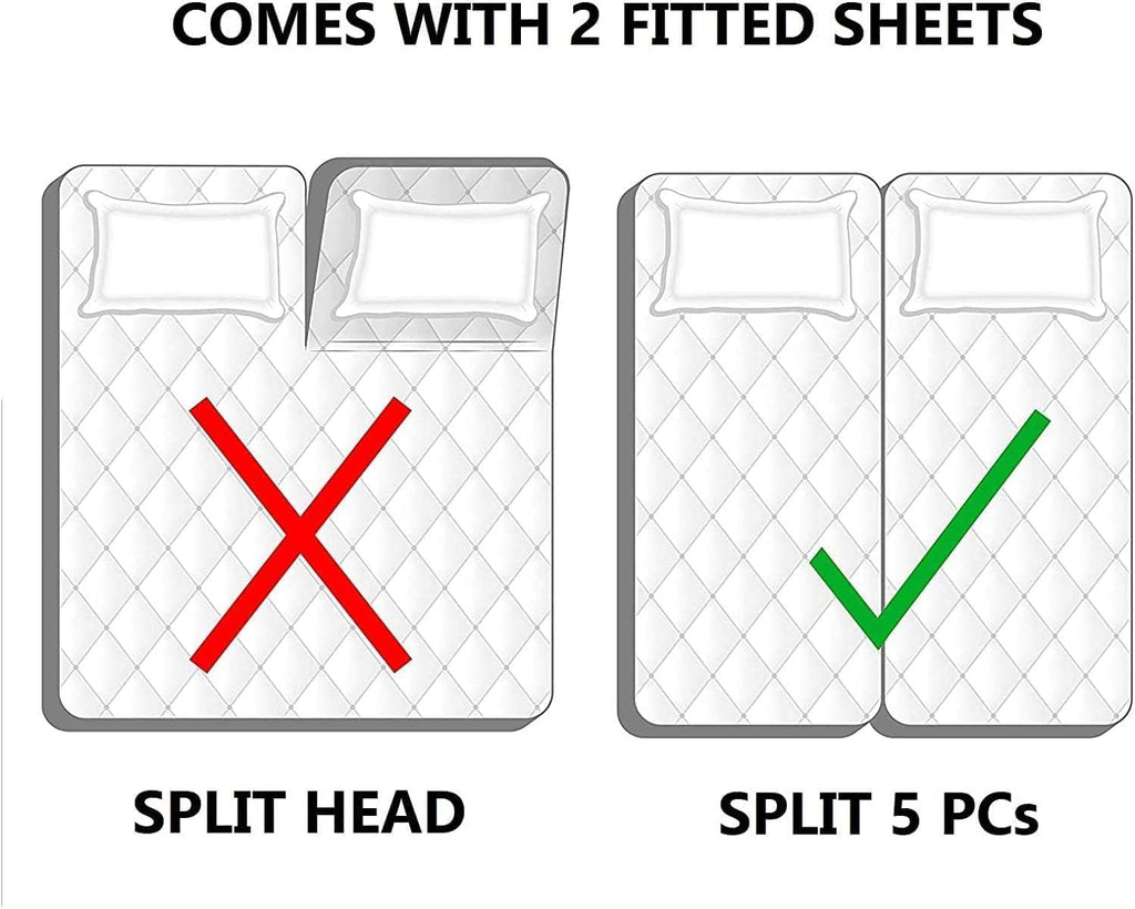 MD Home Decore 5 Piece Split Cal King Sheet Set, 100% Egyptian Cotton, 16 Inch Deep Pockets, White Solid, Soft Cooling Sheets for Adjustable Beds, Sleep Number Beds, Split Cal King Mattress Sheet Set