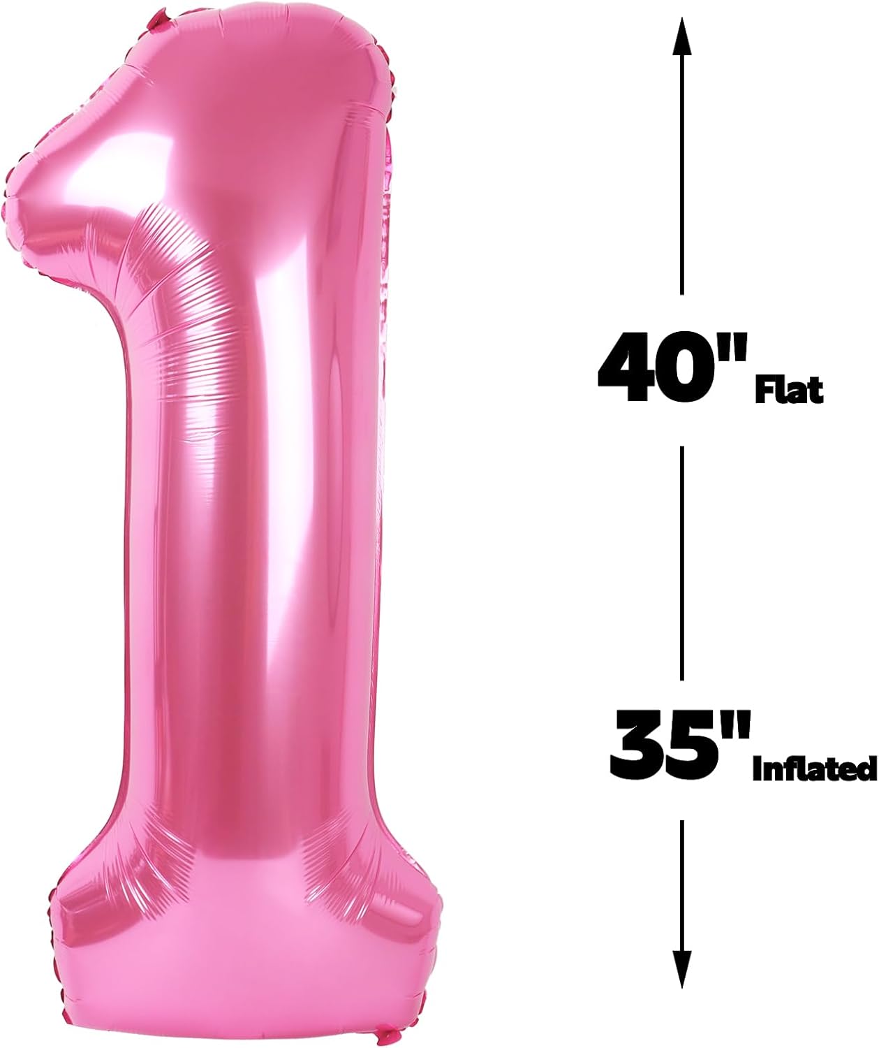 Pink Number 1 Balloon by [Brand Name] - 40 Inch Foil Birthday Decoration for Boys & Girls | Perfect for 1st, 10th, 11th, 12th, 16th, 18th Celebrations