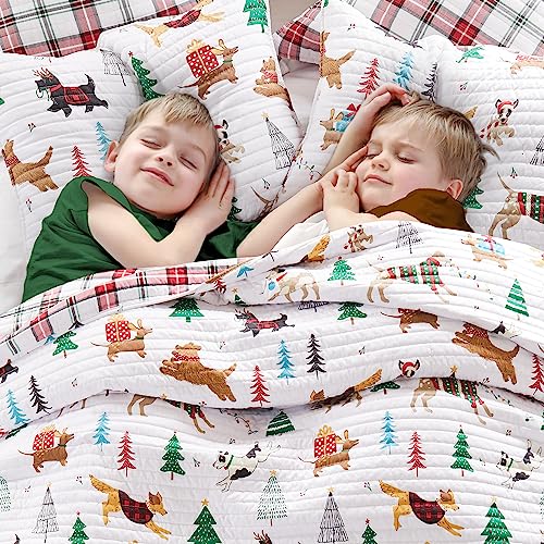 Levtex Home Merry & Bright Jingle Paws Full/Queen Holiday Quilt Set with Shams