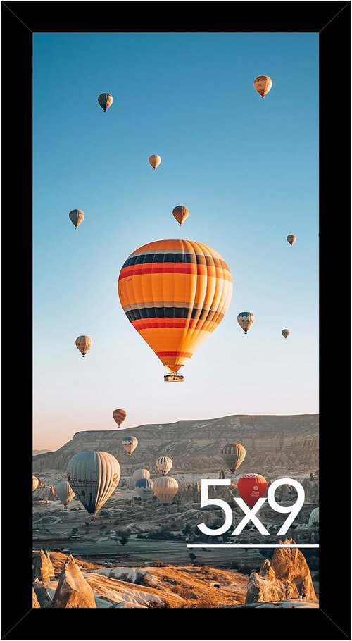 JCJMY 5x9 Picture Frame - Black Wall Mount & Tabletop Display | Shatter-Resistant Plexiglass