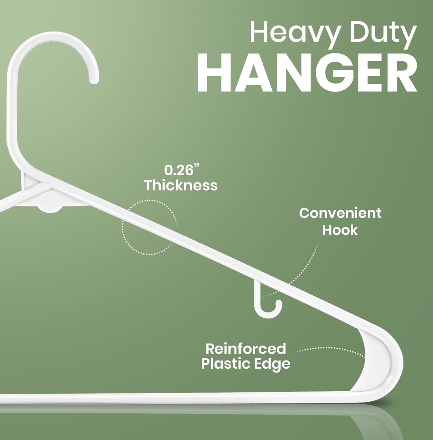 Utopia Home Plastic Hangers 50 Pack - Durable Space-Saving Closet Organizers - Ideal for Shirts, Pants, Skirts & Coats (White)