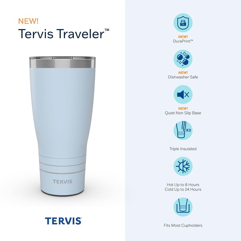Tervis Traveler Coast Guard Forever Proud Triple Walled Insulated Tumbler Travel Cup Keeps Drinks Cold & Hot, 30oz, Stainless Steel
