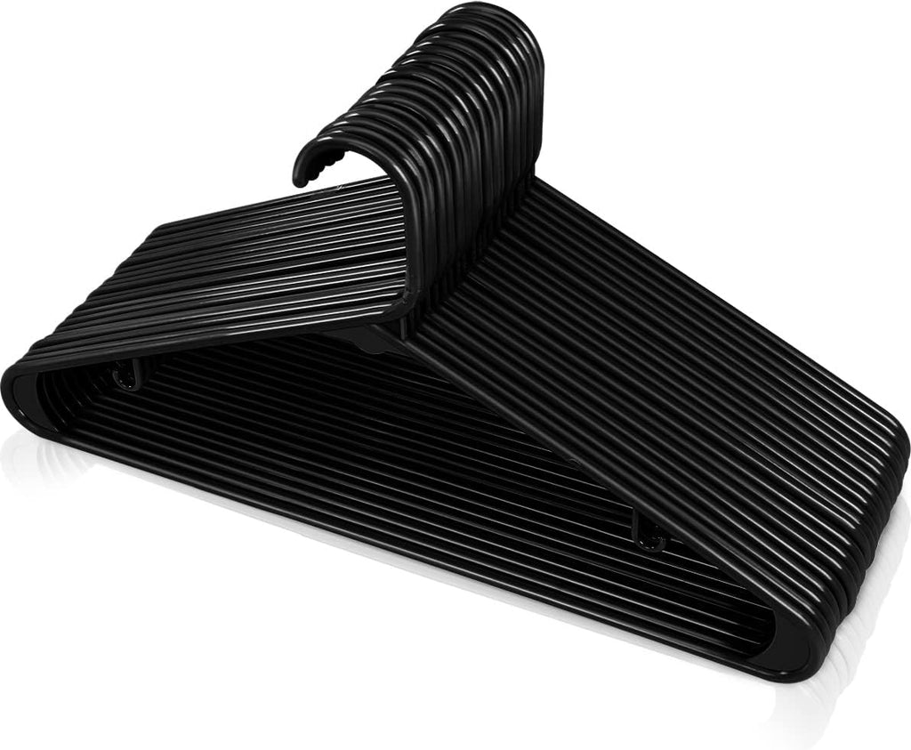 Utopia Home Plastic Hangers - Durable Space-Saving Closet Organizers - 20 Pack in Black for Shirts, Pants & Coats