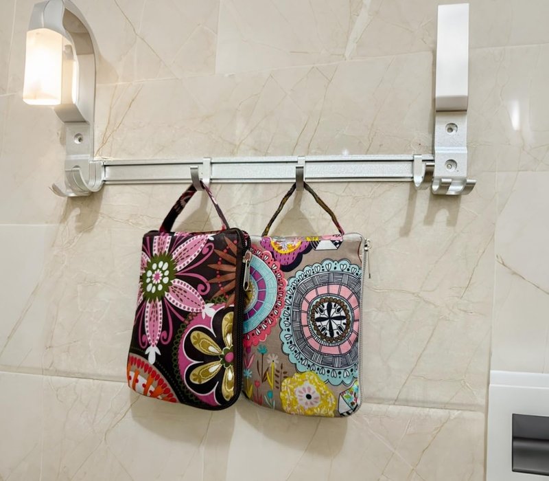 NC Large Foldable Waterproof Lightweight Durable Reusable Grocery Tote Bags, Sturdy Daily Shopping Tote Bag, Colorful Floral Style with Zipper Closure, 2 Pack