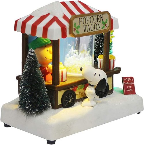 Kurt Adler 7-Inch LED Musical Table Piece - Battery-Operated Peanuts© Design for Festive Decor