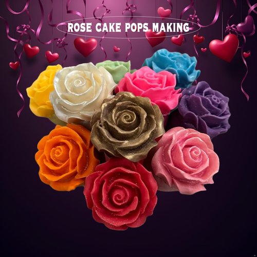 8 PCS Blooming Rose Flower Silicone Molds - Chocolate & Candy Mold, Wedding Cake Decorating Tools, Fondant Sugarcraft Cake Molds