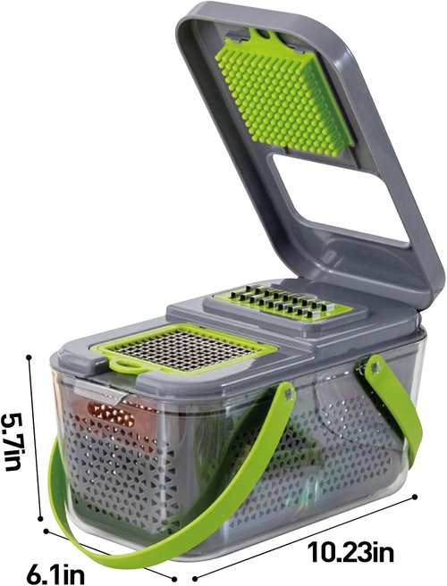 APSARAS USA Pro 18-in-1 Vegetable Chopper - Versatile Food Slicer & Cutter with 1.8L Container for Quick Meal Prep