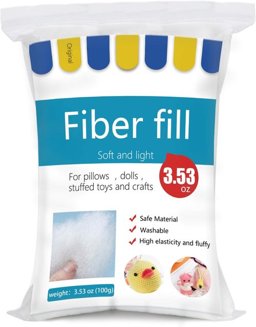 BUTUZE Premium Polyester Fiber Fill - 3.5oz High Resilience Stuffing for Crafts & Crochet Projects