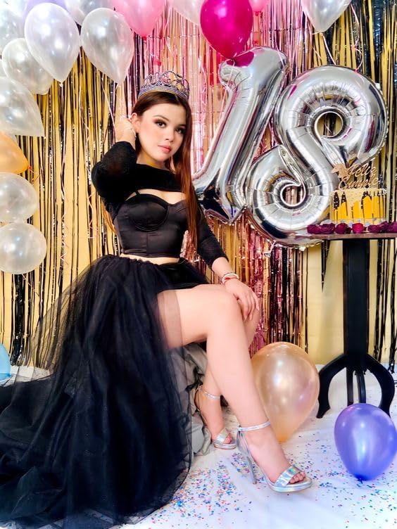 Silver Number 18 Balloon - 40 Inch Metallic 18th Birthday Decoration for Kids & Adults