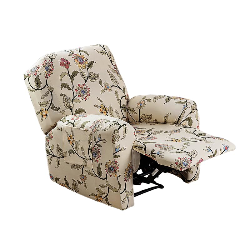 4-Piece Stretch Recliner Slipcovers with Pocket - Non-Slip Furniture Protector