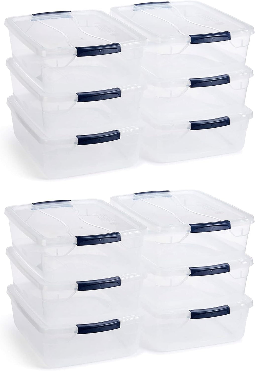Rubbermaid Latching Plastic Storage Totes - Durable & Versatile | 12 Pack for Easy Organization