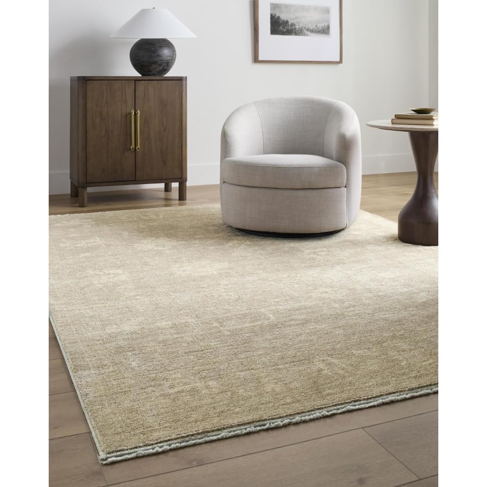 Livabliss x Galey Alix Fetscher III Vintage Damask Area Rug, 2'7" x 7'6" (8' to 9'), Light Brown