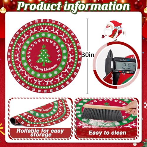 30-Inch Christmas Tree Stand Mat - Absorbent Non-Slip Floor Protector