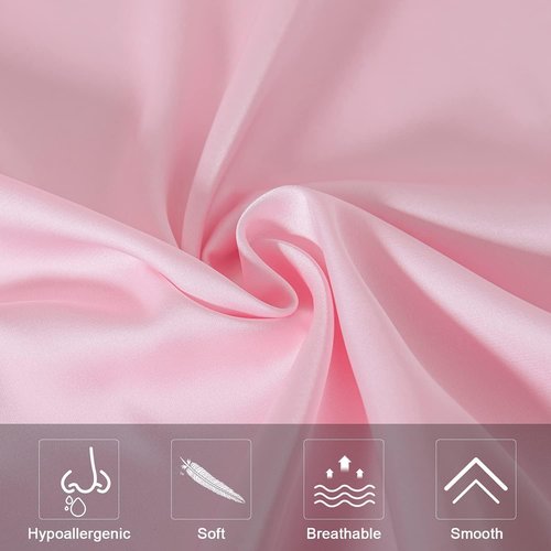Mulberry Silk Pillowcase - Toddler Size Kids Silk Pillow Cover | Soft, Breathable, Allergen-Proof - Pink