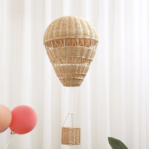 BESTOYARD Hot Air Balloon, Woven Hot Air Balloon Floating the Skies for Kid Room, Preschool, Nursery, Photo Prop - 22.44 X 9.05 X 9.05 Inch