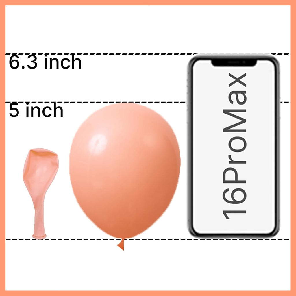 PartyWoo Peach Balloons - 50 Pcs 5-Inch Mini Pastel Latex Balloons for Weddings & Celebrations