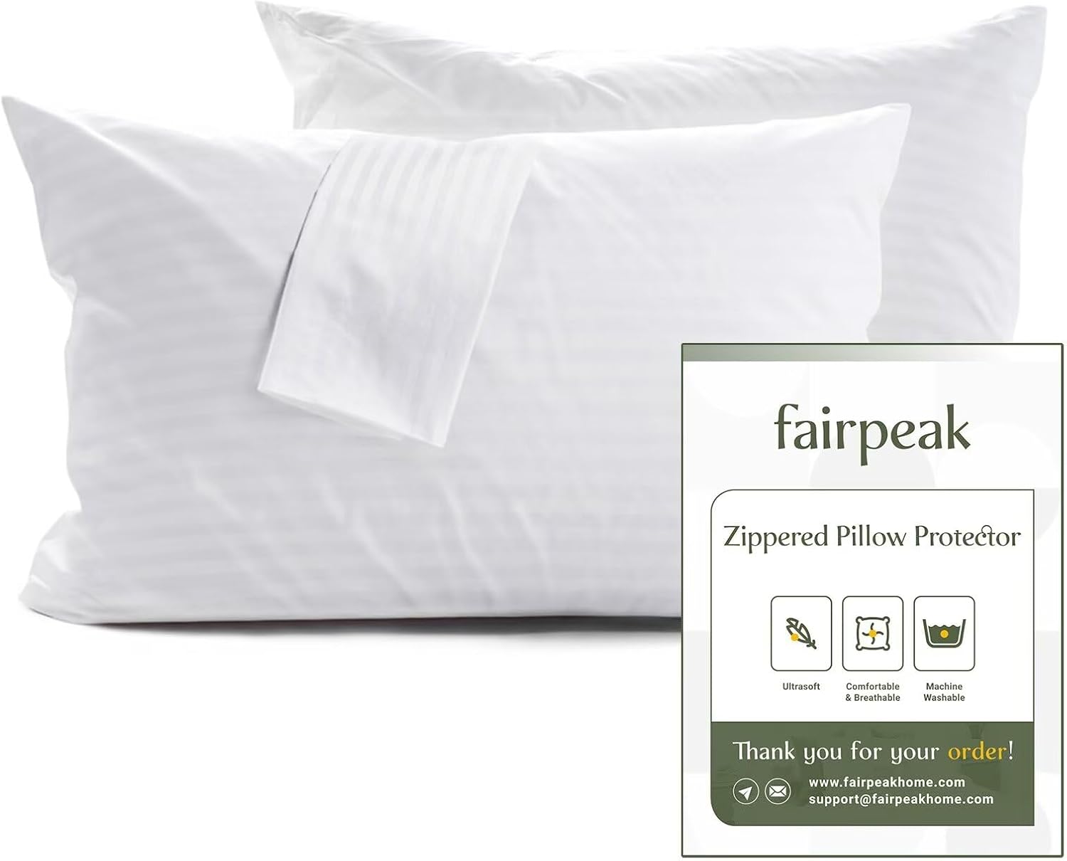 Skiennix Pillow Protectors - Oeko-TEX Certified Luxury Hotel Quality Covers | Soft, Breathable, 20 x 26" - 4 Pack